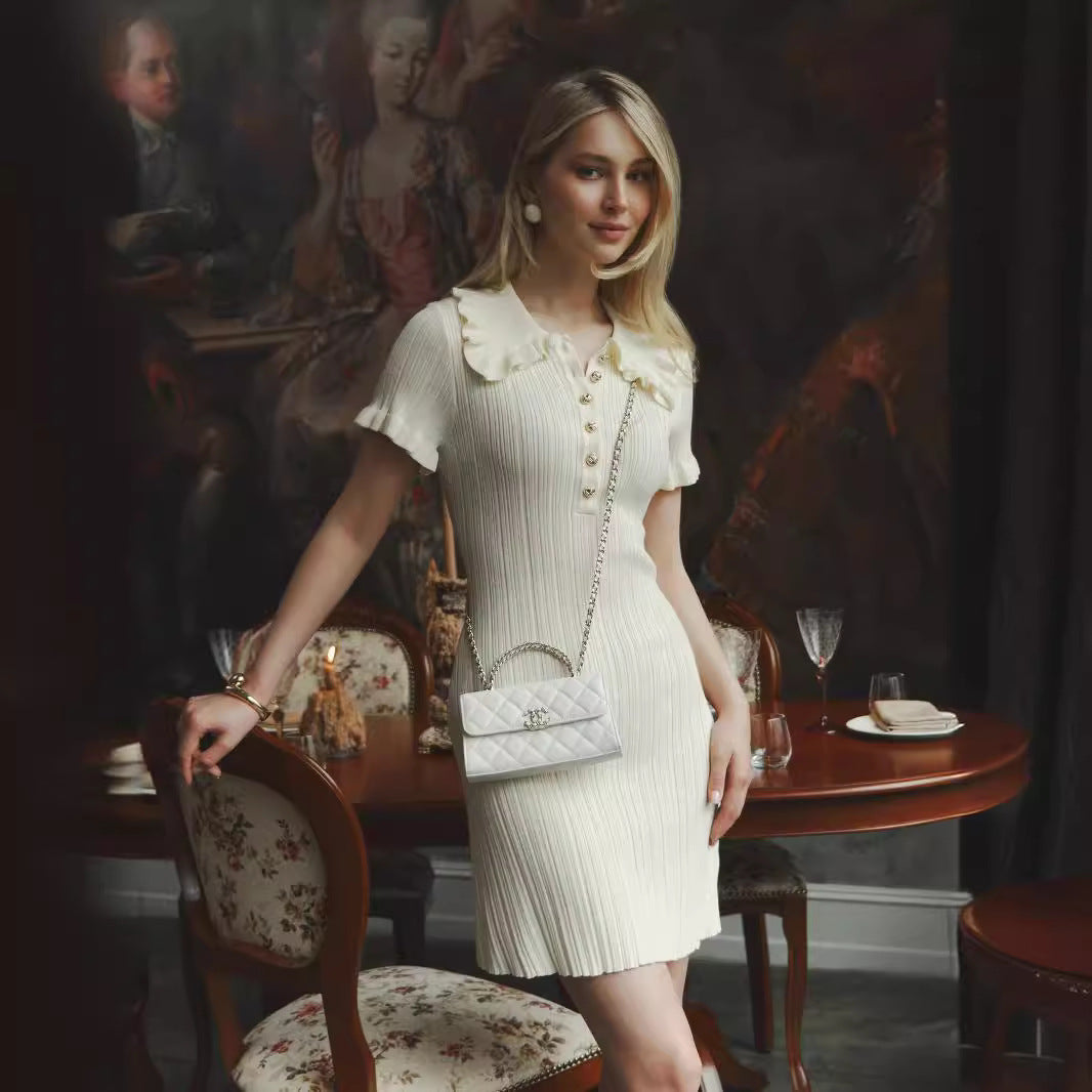 Cross Border Hepburn Style Tight Knitted Dress