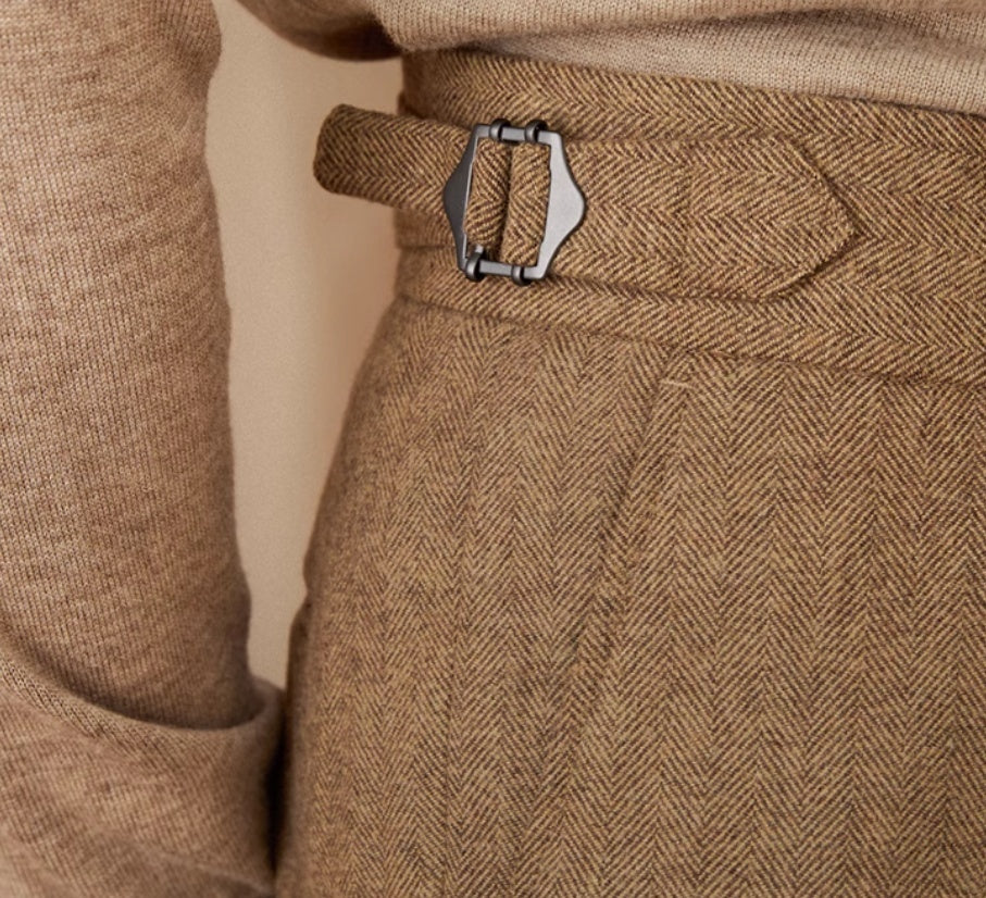 Naples Casual High Waist Straight Trousers