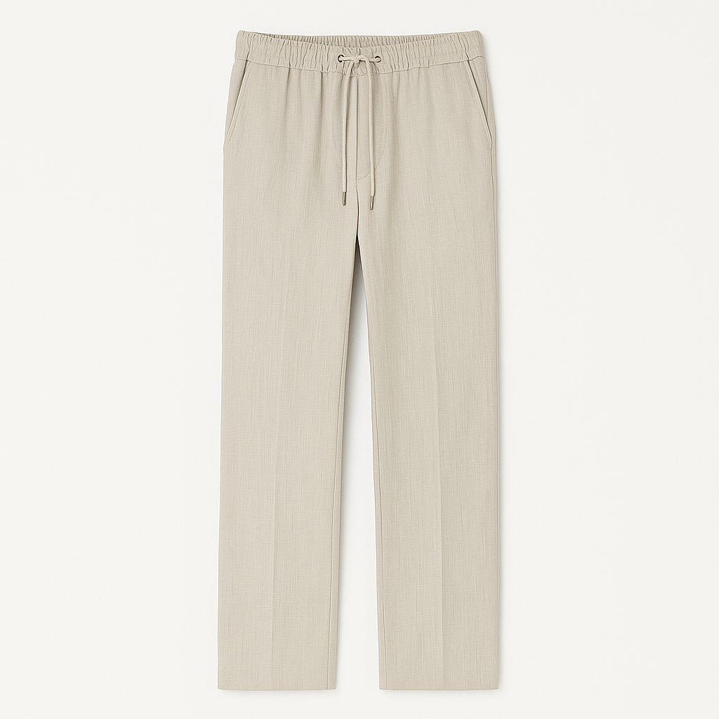 COTTON AND LINEN TROUSERS